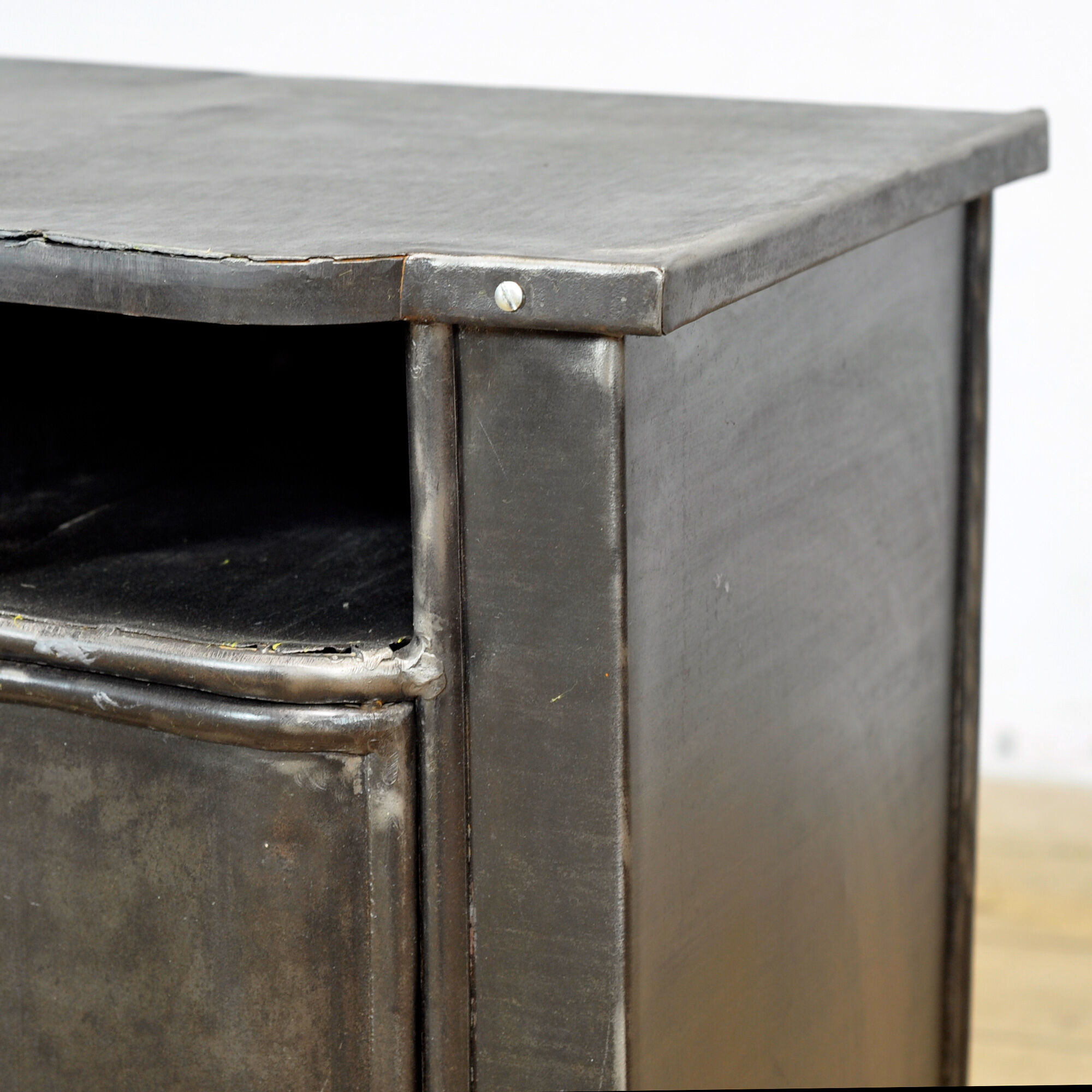 Iron bedside table, circa 1930