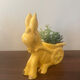 Figurine, vintage yellow ceramic donkey