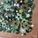 Painting a4 on paper flowers buds and green leaves by céline caux