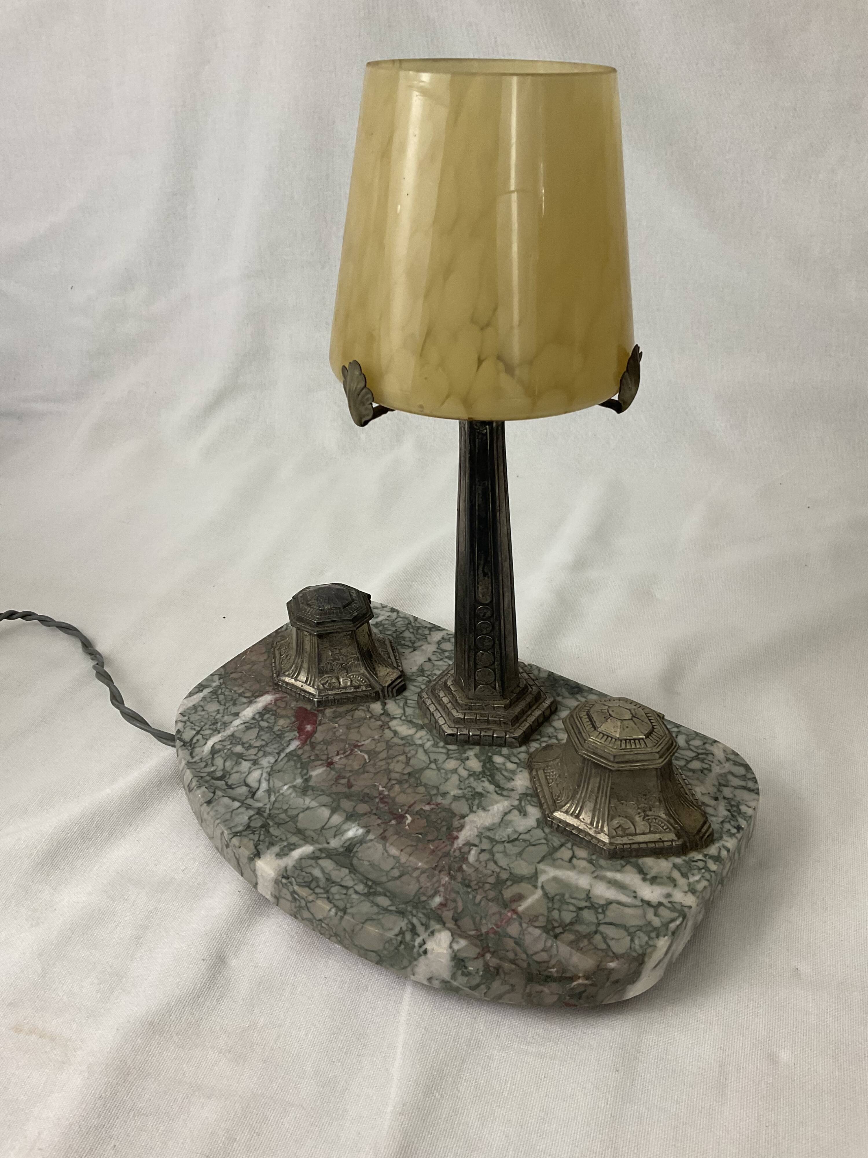 Desk lamp inkwell art nouveau art deco 1930s 30s