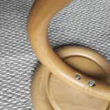 Curved wooden coat hook