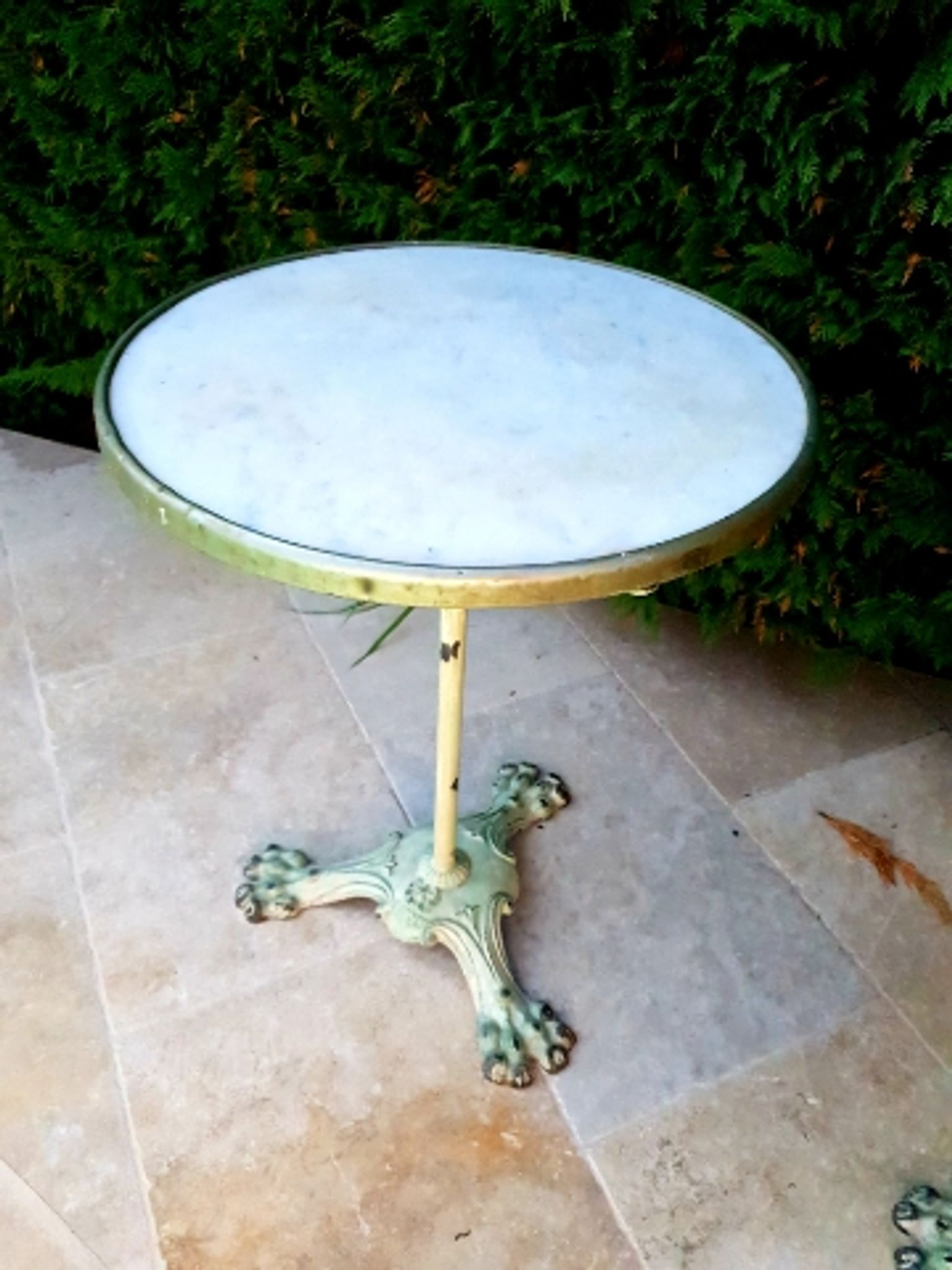 Pair of bistro gueridon late 19th century early 20th