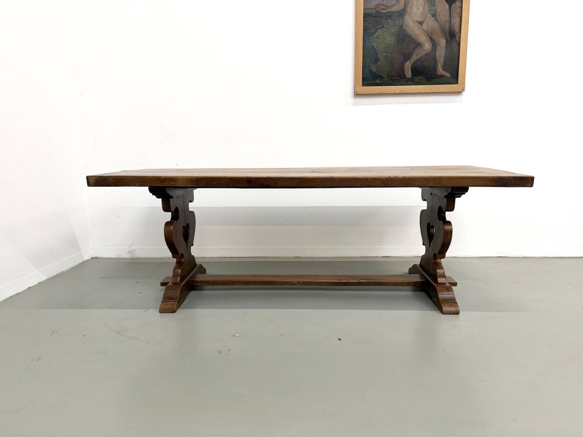 Table de monastère en chêne, circa 1900