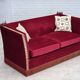 1970s, Danish 2-seater "Spanish" drop arm sofa, furniture velour.