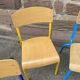 6 mismatched school chairs multicolor industrial vintage school community Mullca