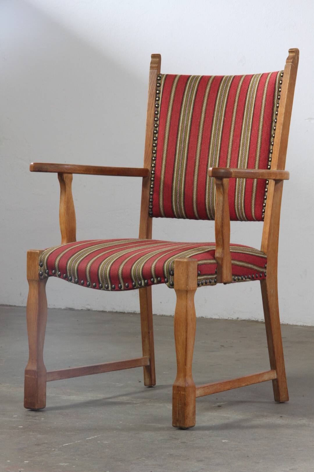 Vintage Danish Brutalist Oak Armchair in the style of Henning Kjærnulf, 1960s