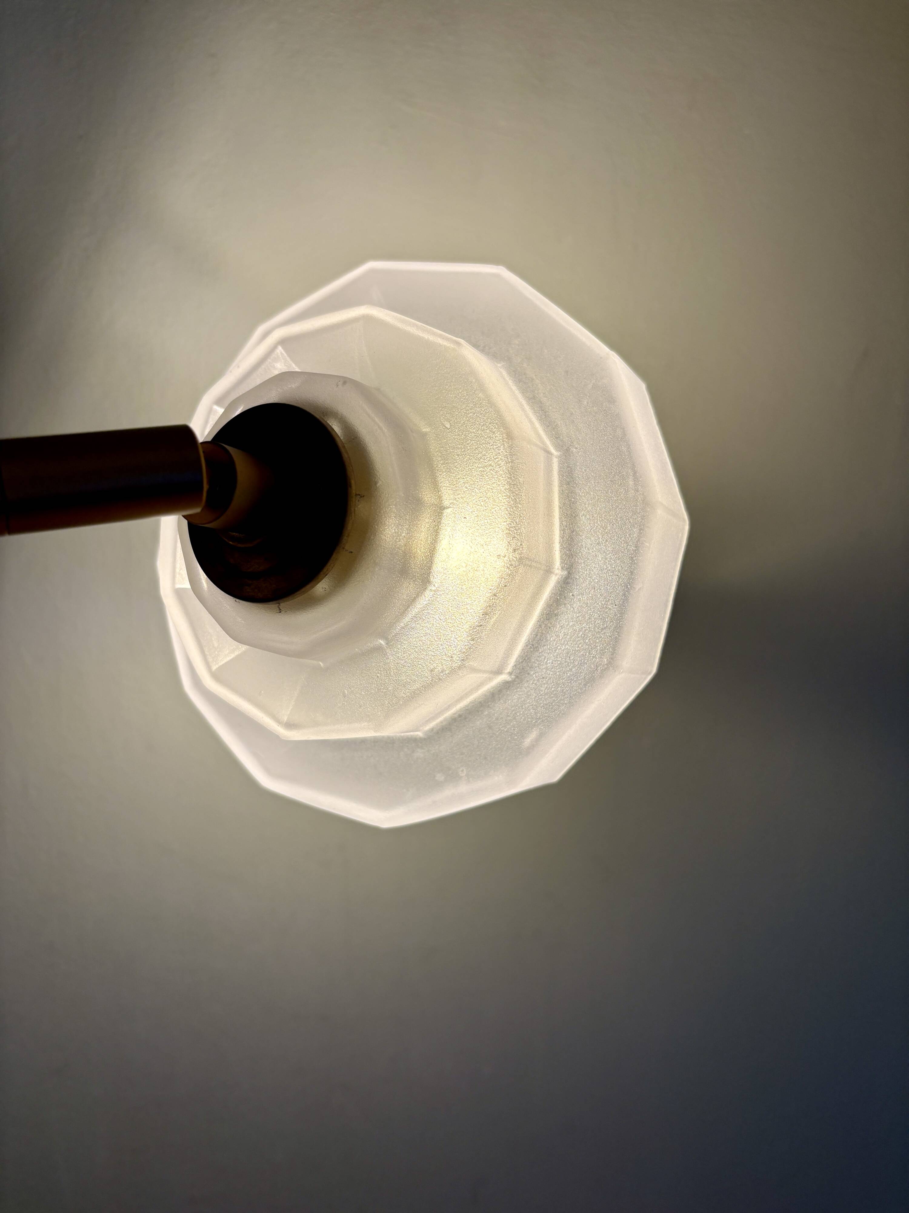 Vintage art deco frosted glass wall lamp with shade