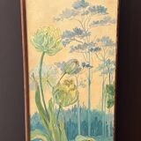 Art Nouveau screen 1900 floral decoration