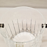 Cristofle iriana crystal ice bucket and two silver handles
