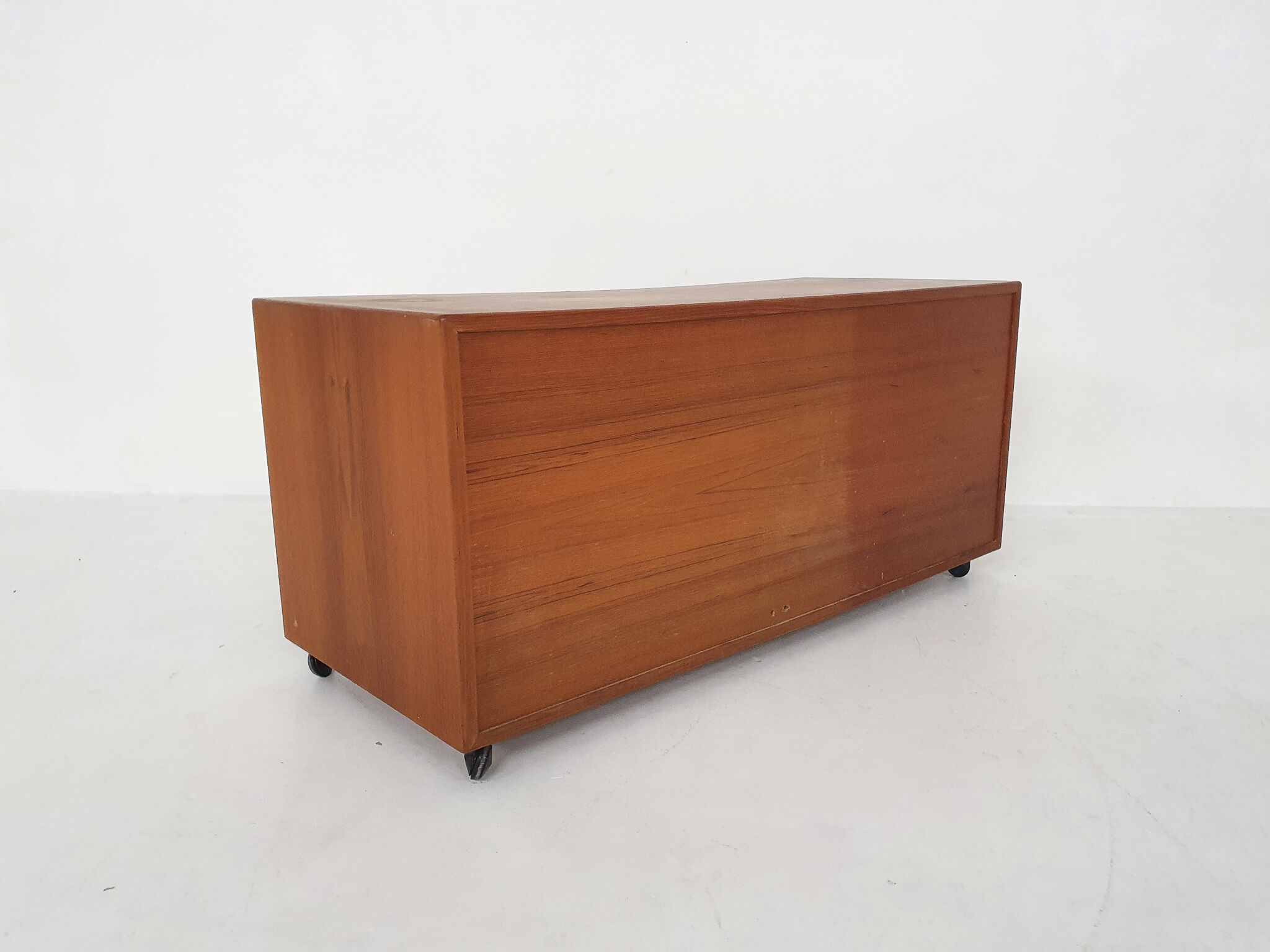 Scandinavian modern teak record player cabinet, Denmark 1960's