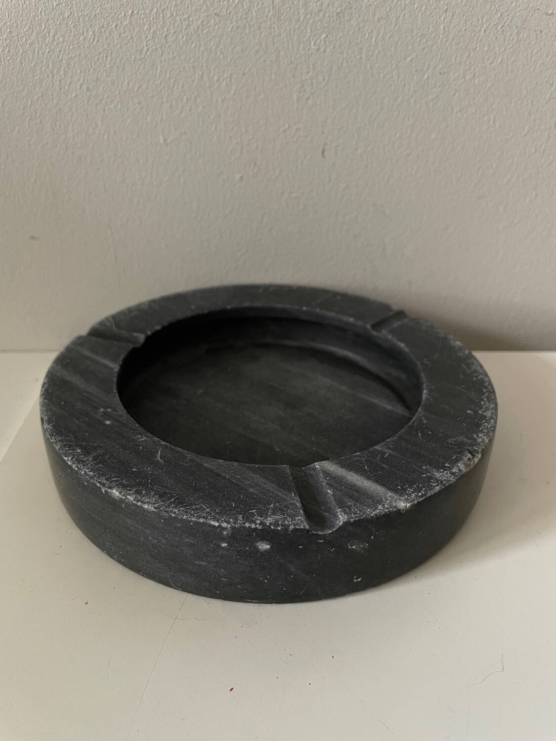 Dark Gray Black Marble Ashtray