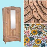 Parisian wardrobe art deco wood brut