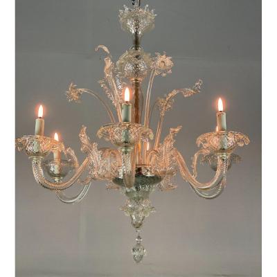 Venetian Lustre In Murano Glass 6 Arm Of Light