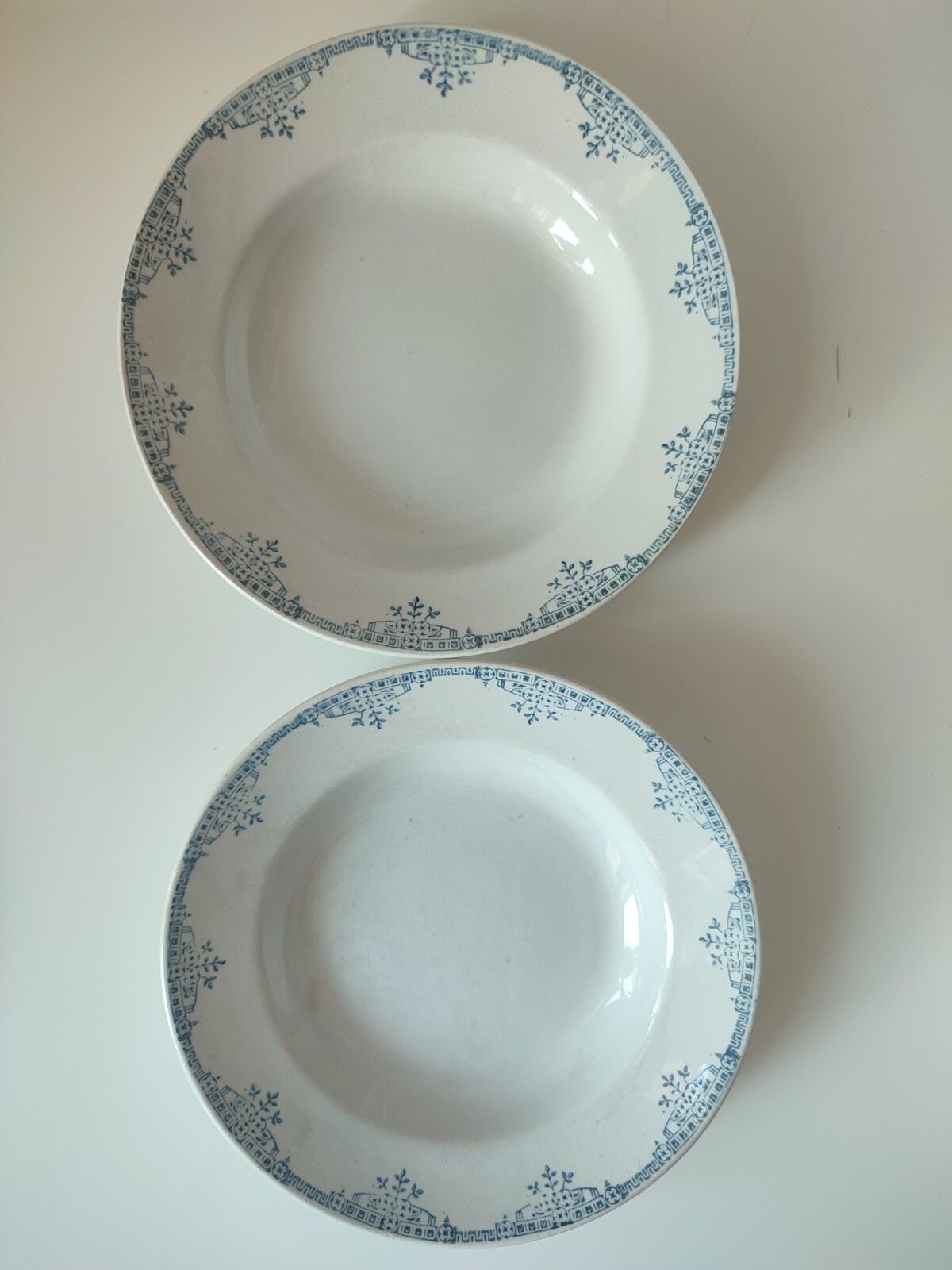 Hollow plates Earth of iron porcelain of Gien