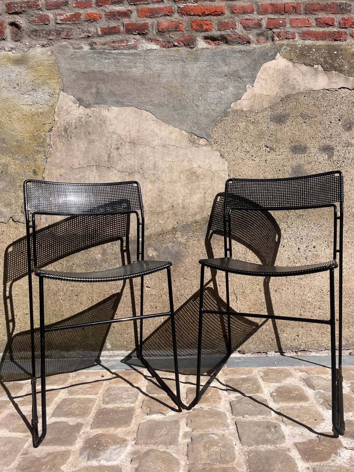 2 Italian chairs Full Metal - 1980