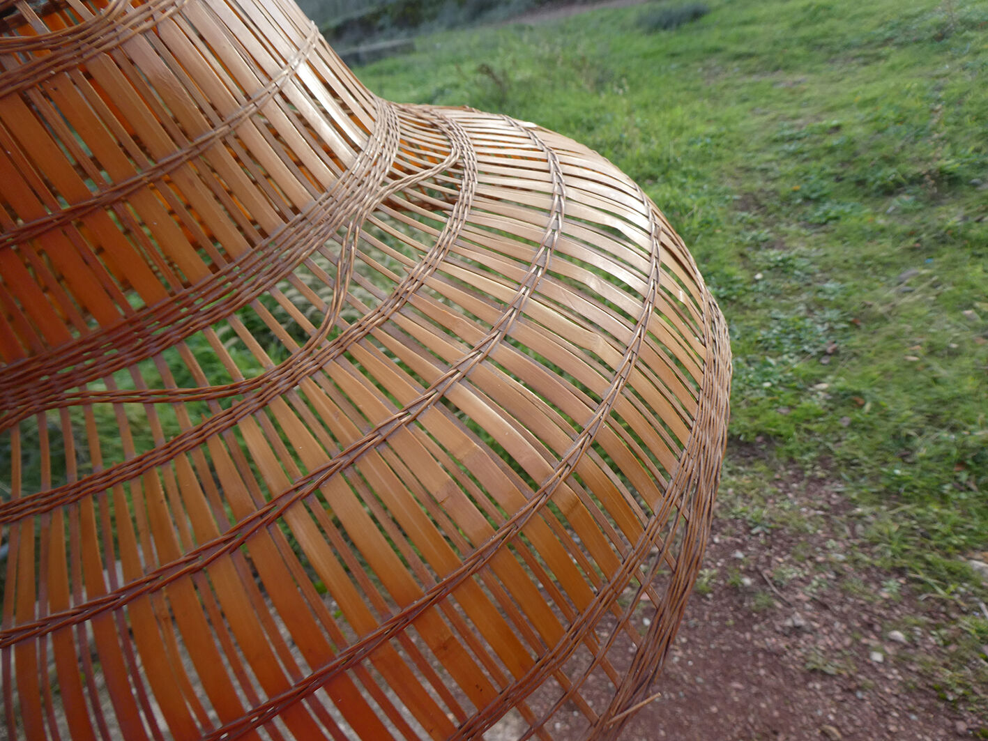 Vintage suspension "colonial" style in rattan and wicker