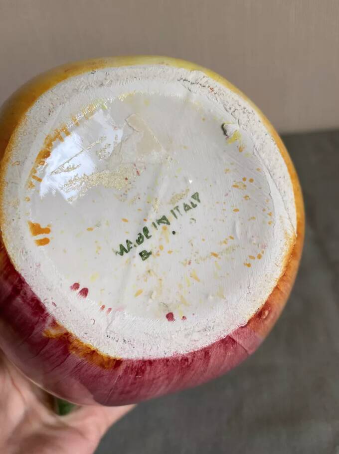 Earthenware pitcher evoking a fruit