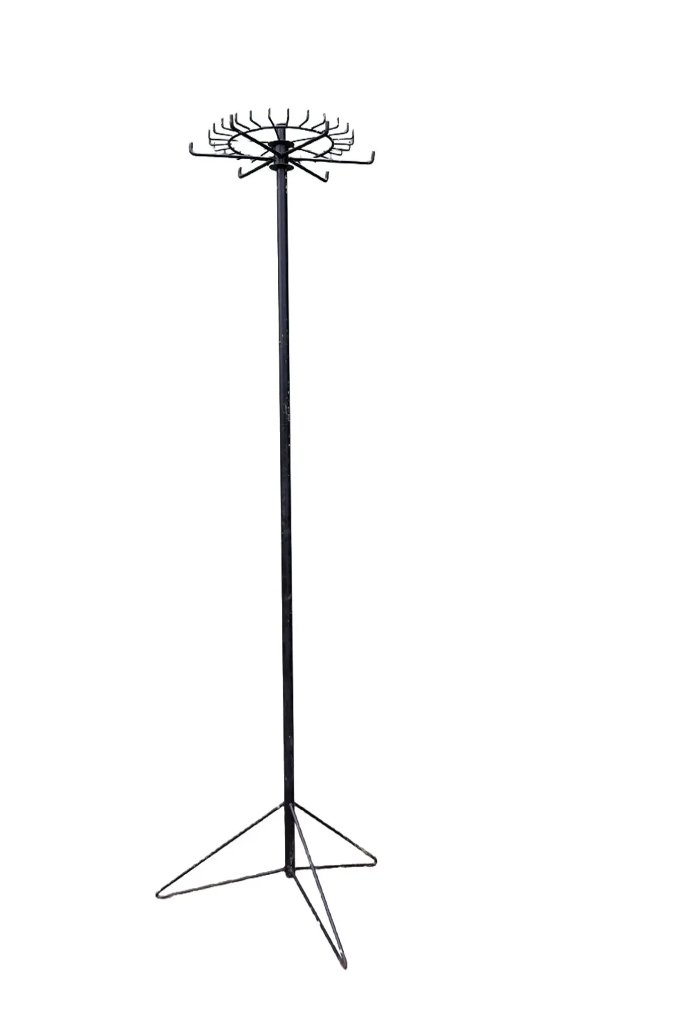 Sculptural vintage metal coat stand with rotating crown