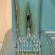 Console ancienne sculptée à la main circa 1880 avec plateau en marbre
