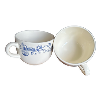 Pair of tea cups from Le Comptoir de famille breakfast service