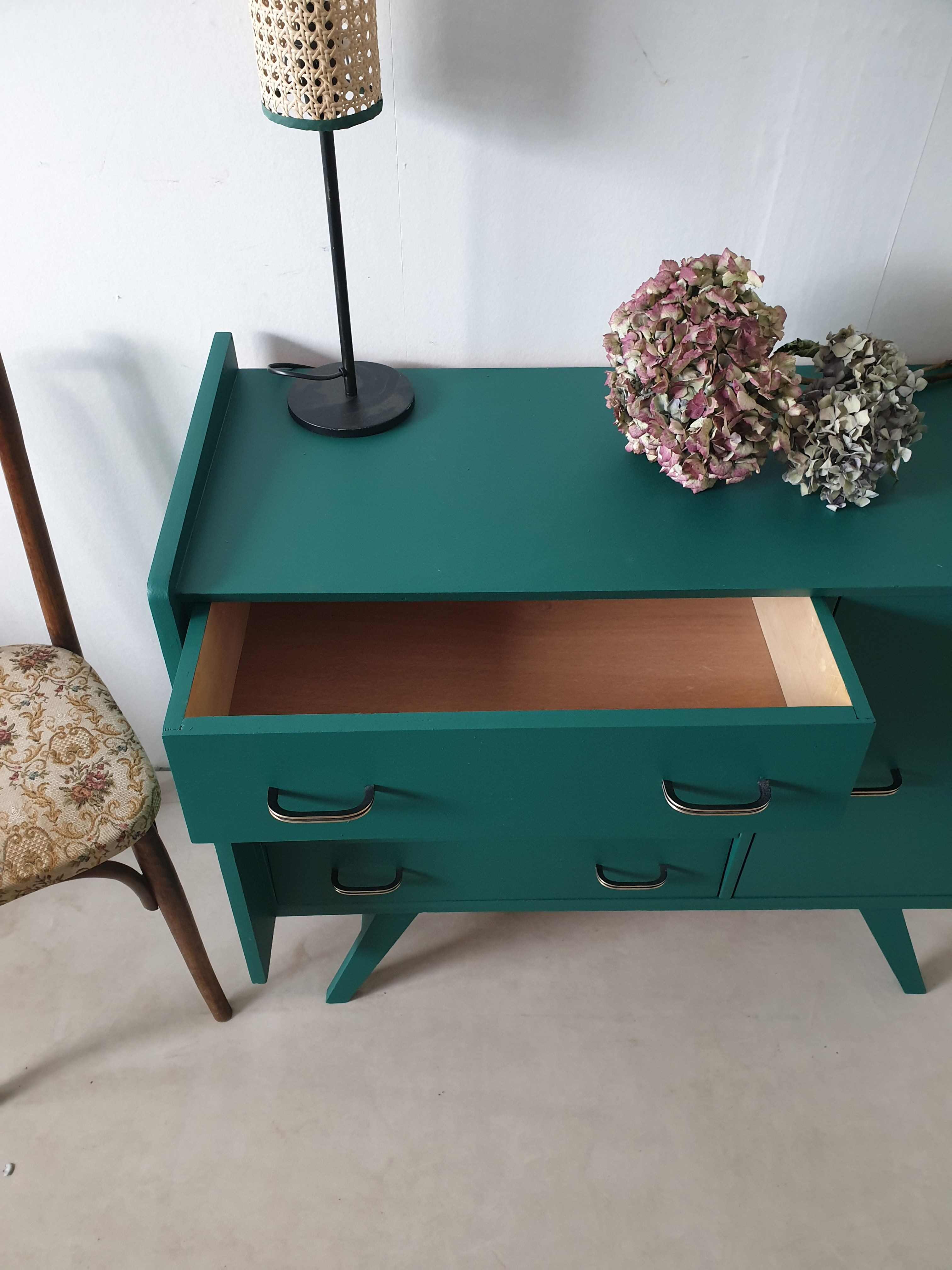 Green vintage dresser