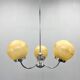 1950s Chrome & Frosted Glass Chandelier