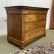 Commode Restauration XIXème en merisier et dessus marbre noir
