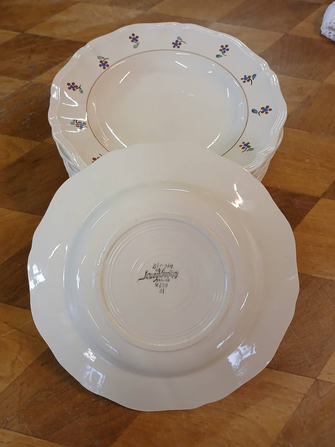 12 old Digoin and Sarreguemines soup plates