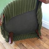 Green velvet toad armchair