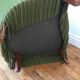 Green velvet toad armchair