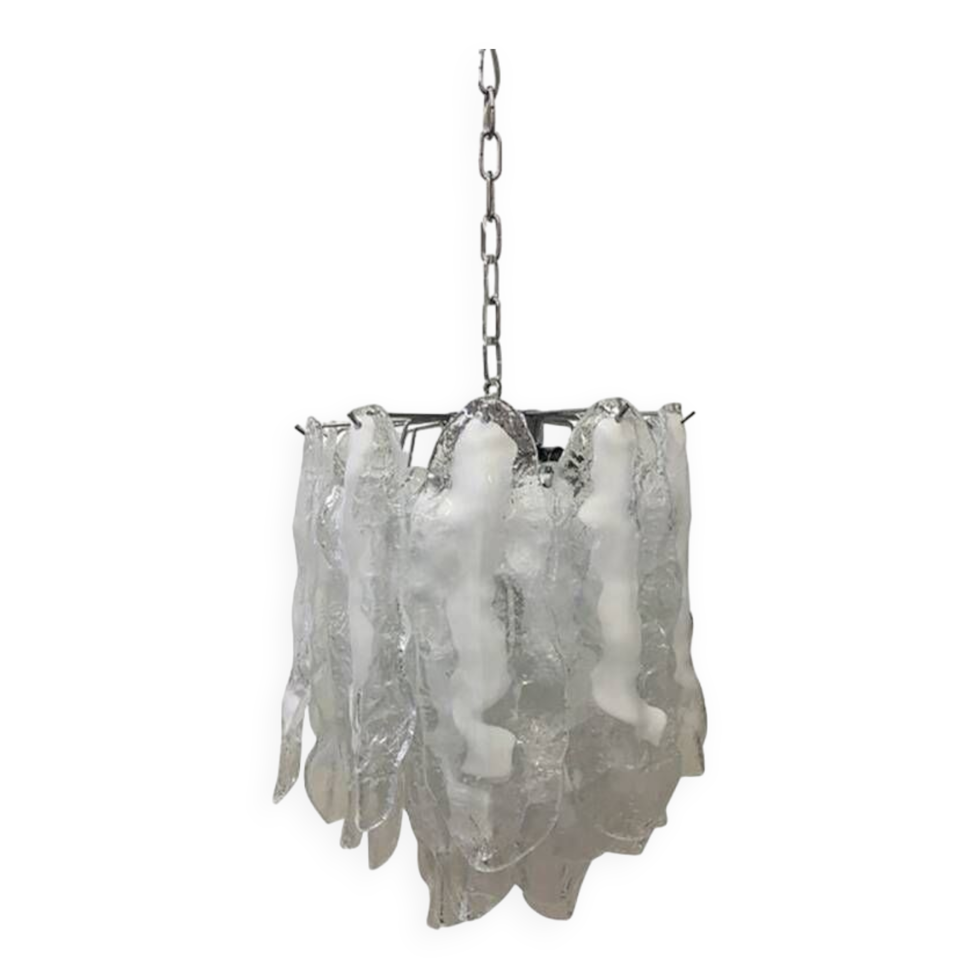 Italian murano glass chrome metal frame sputnik candlestick