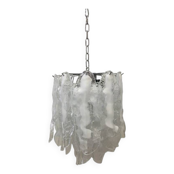 Italian murano glass chrome metal frame sputnik candlestick