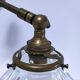 Articulated wall light glass Holophane brass porcelain