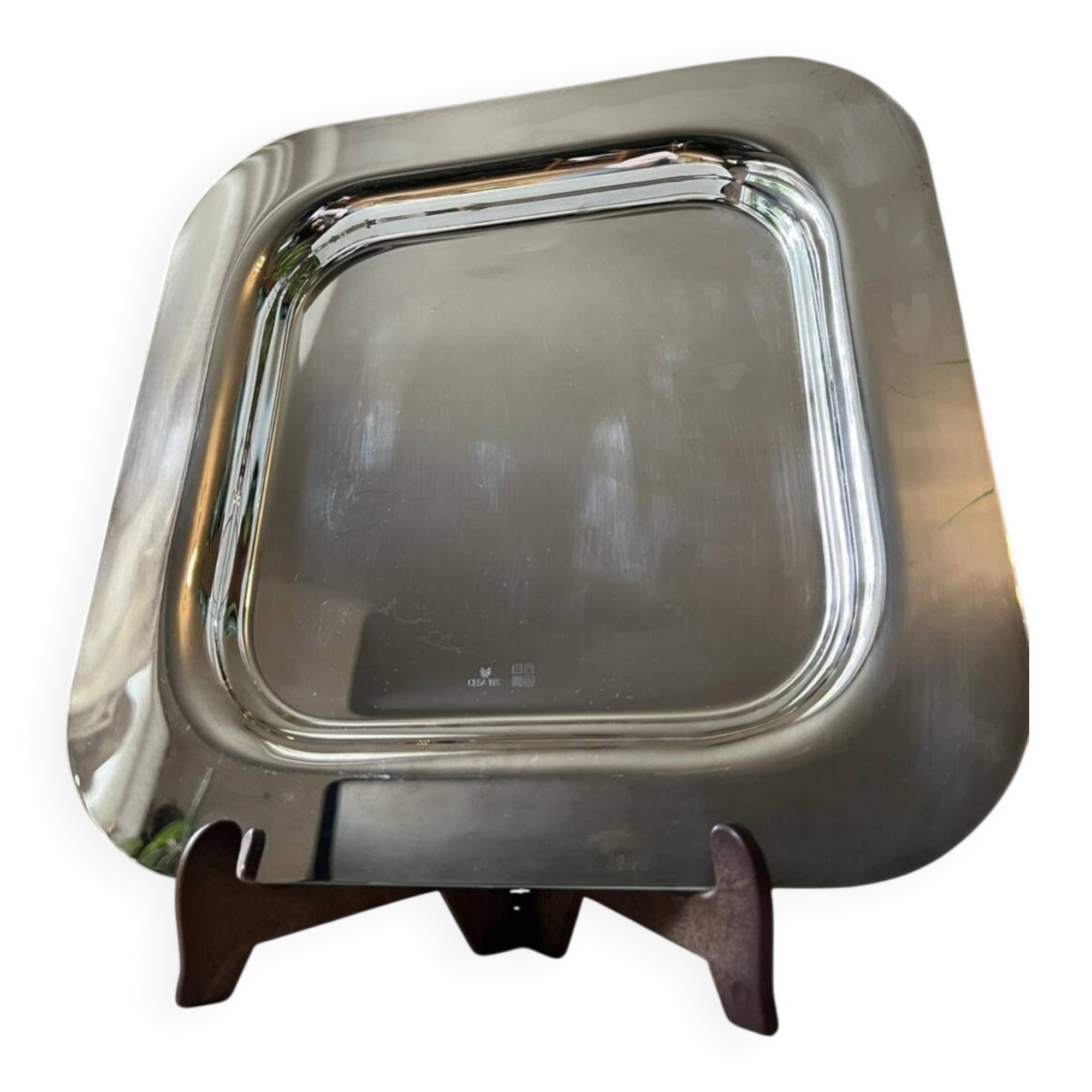 Square silver-plated metal tray CESA 1882