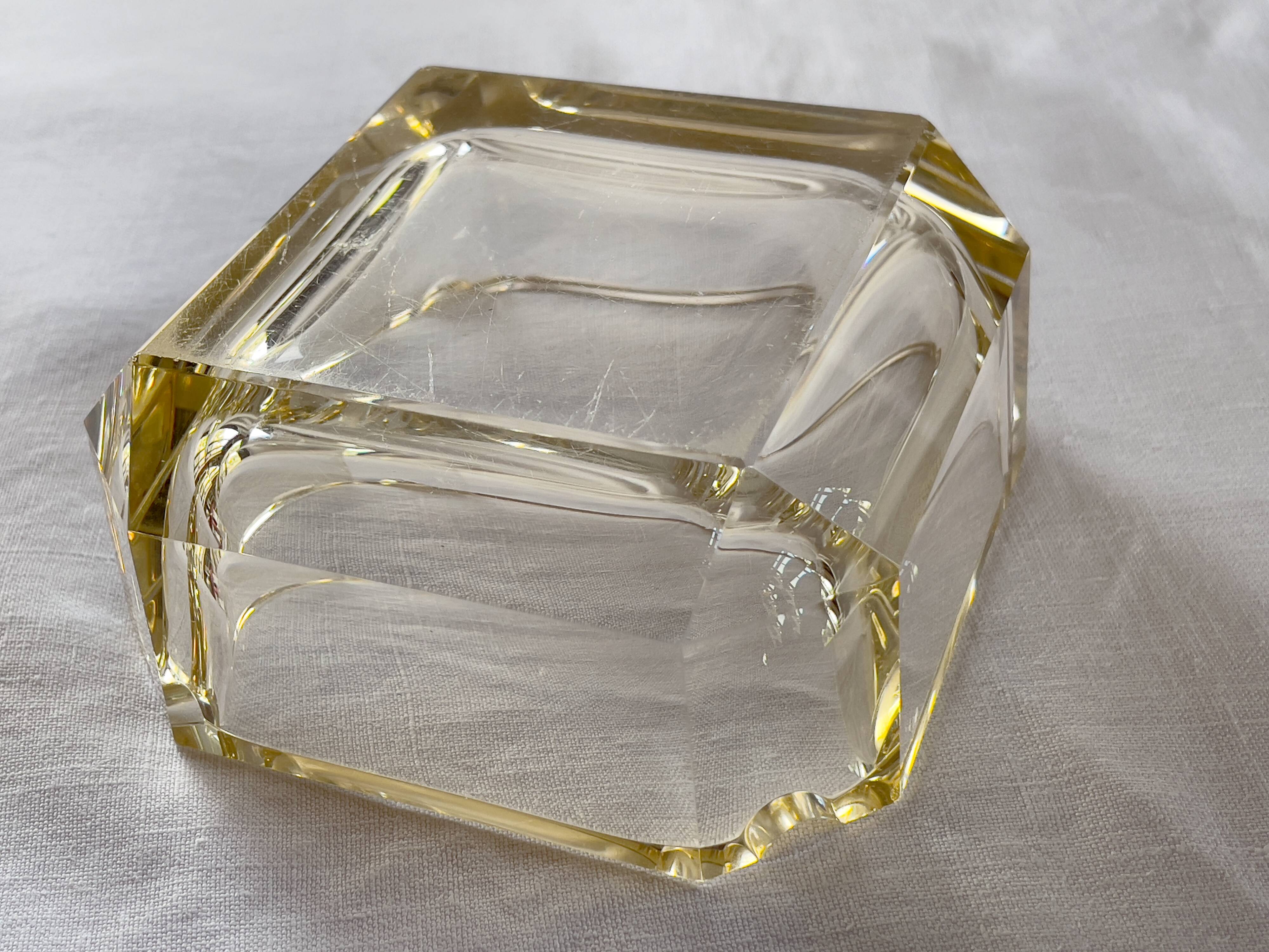 Baccarat Art Deco crystal square ashtray