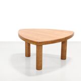 Table d'appoint triangulaire vintage en chêne