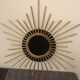 Miroir soleil acier doré vintage années 60