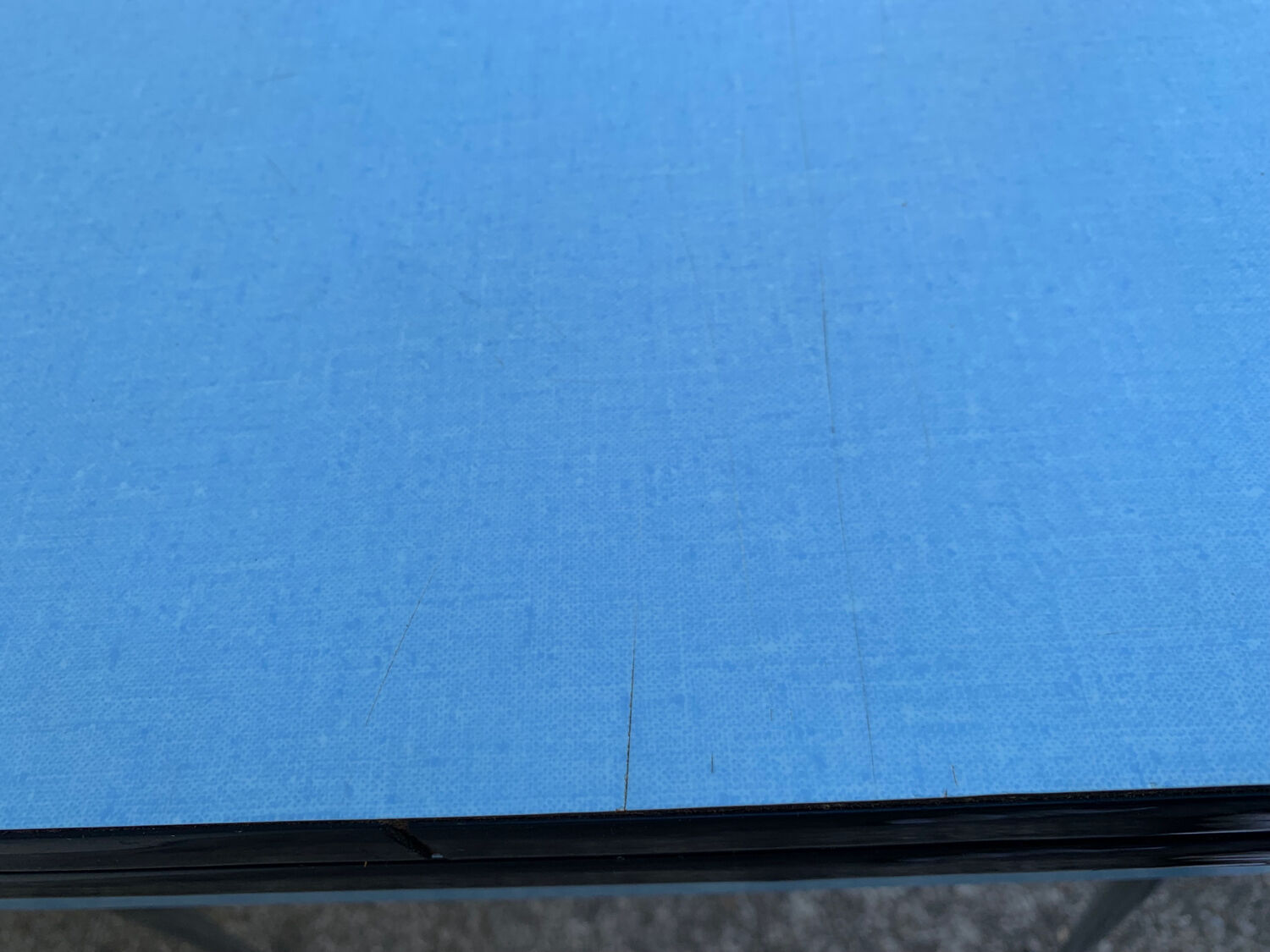 Blue formica table Sogemap 1960