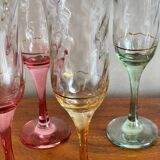 Colorful champagne flutes