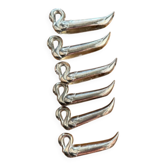 Porte-couteaux cygnes métal argenté