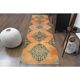 1970s Vintage Turkish Hand-Knotted Wool Cotton Orange Runner Rug 88x337
