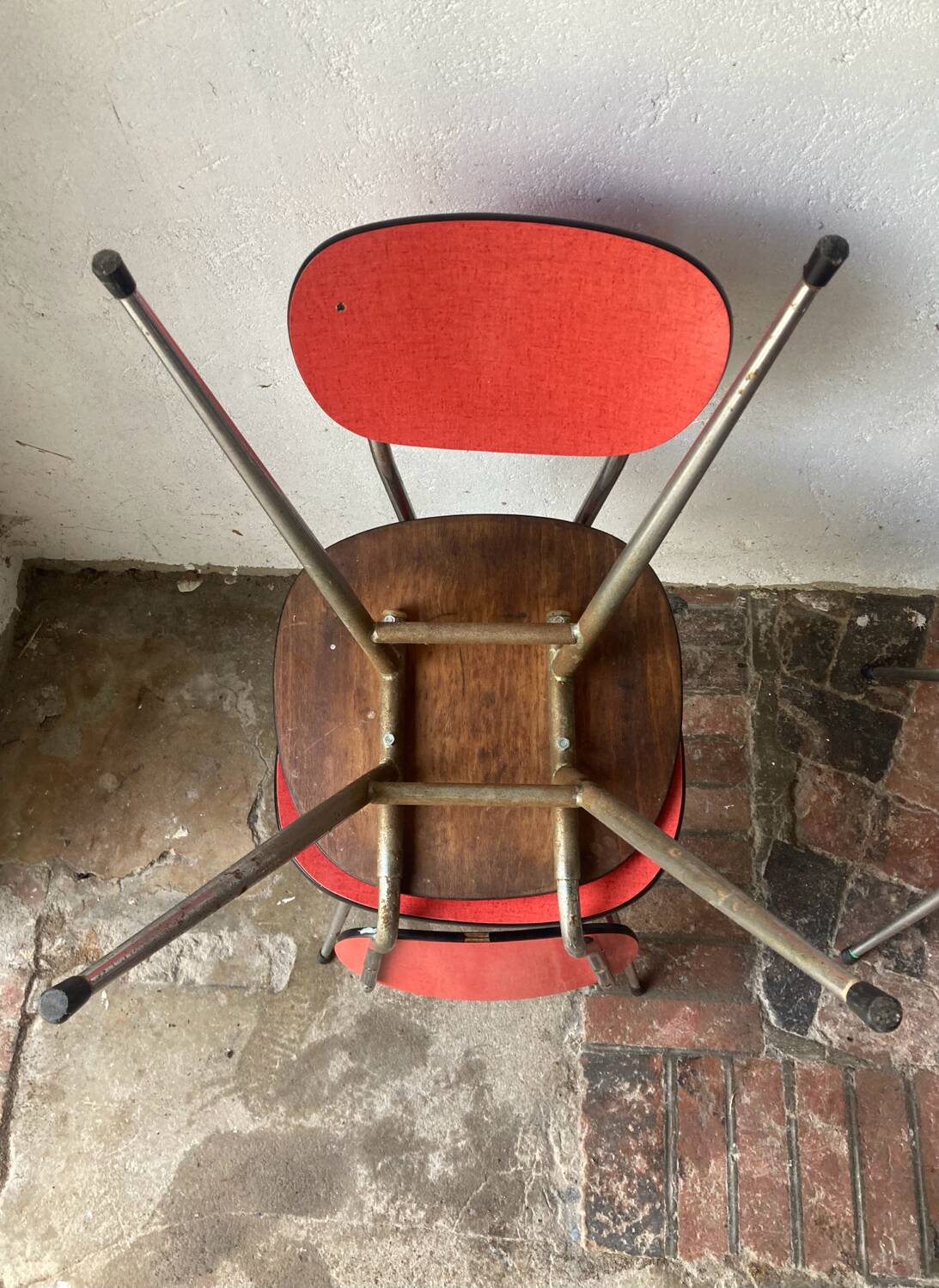 Red formica chairs