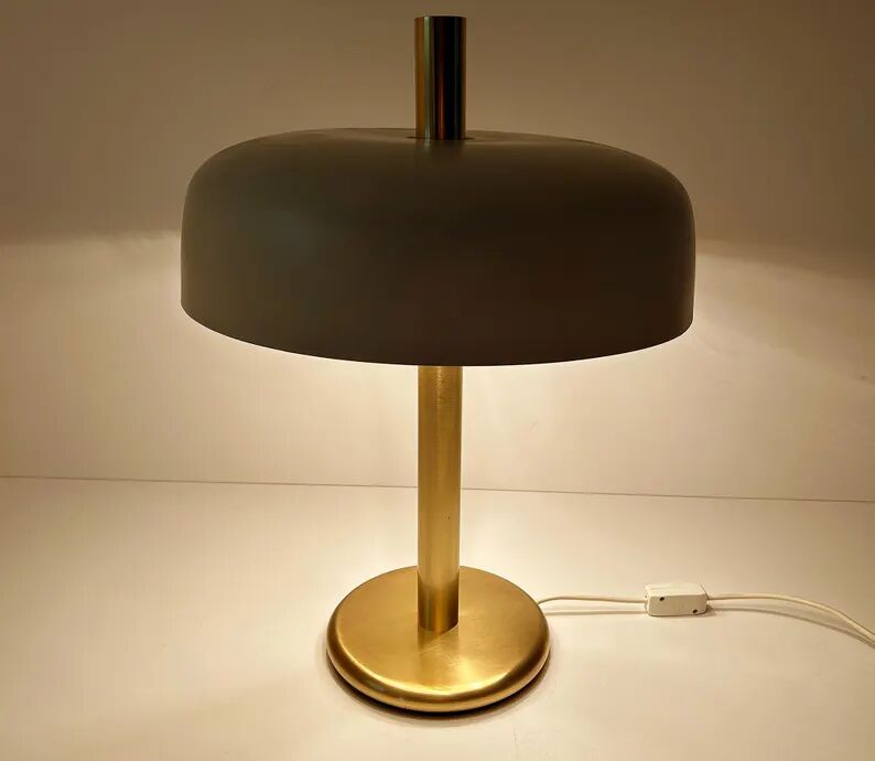 Large Vintage Space Age Desk Lamp, Brass