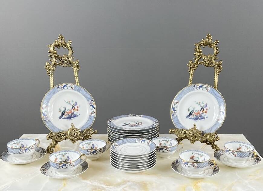 Service à thé/café 6 personnes en porcelaine de Haviland Limoges, XXe Siècle