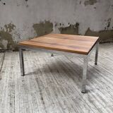 Modernist walnut and chrome coffee table