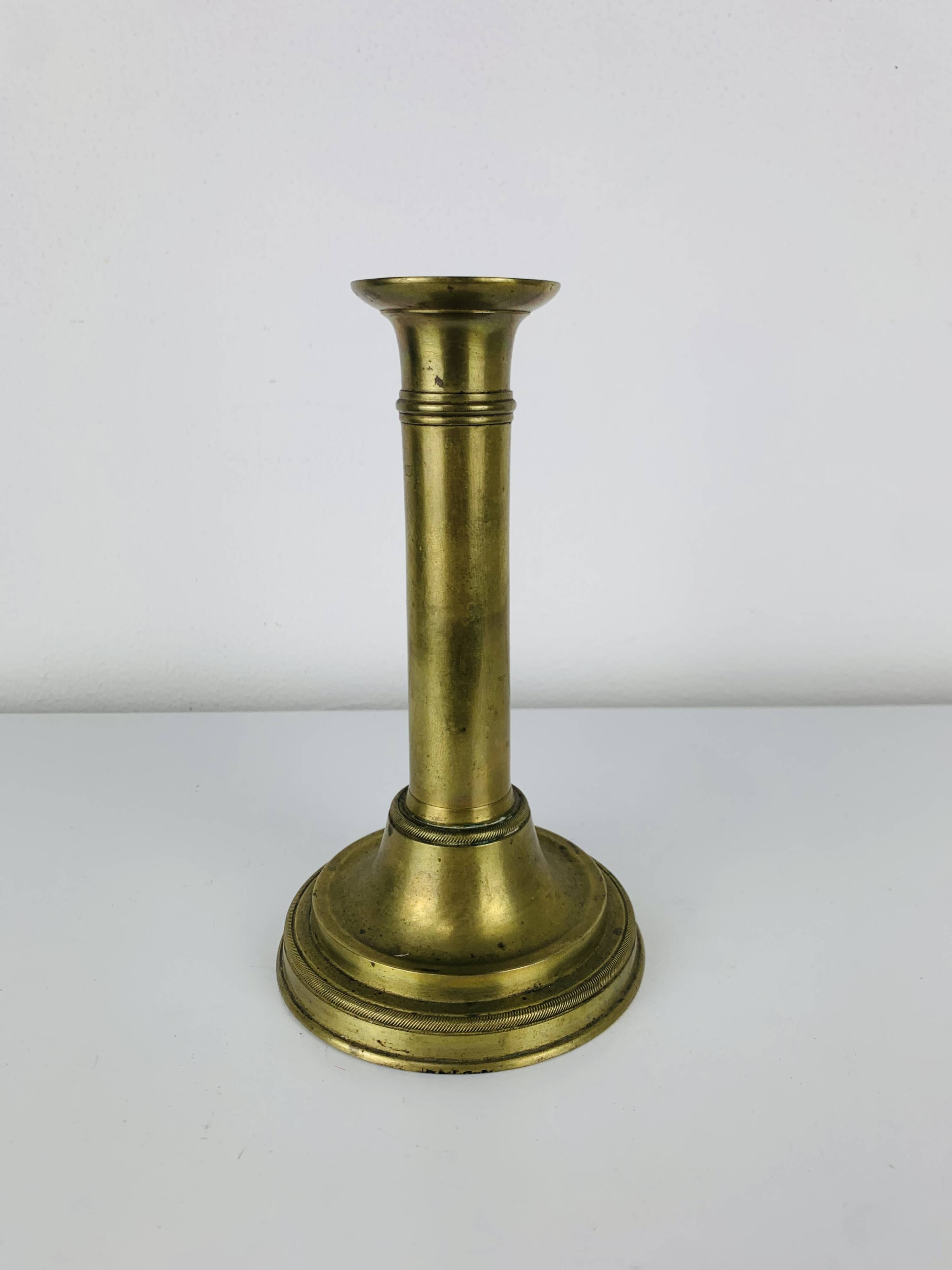 Golden brass candlestick, vintage