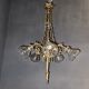 Italian Liberty Bronze Chandelier, 1940s