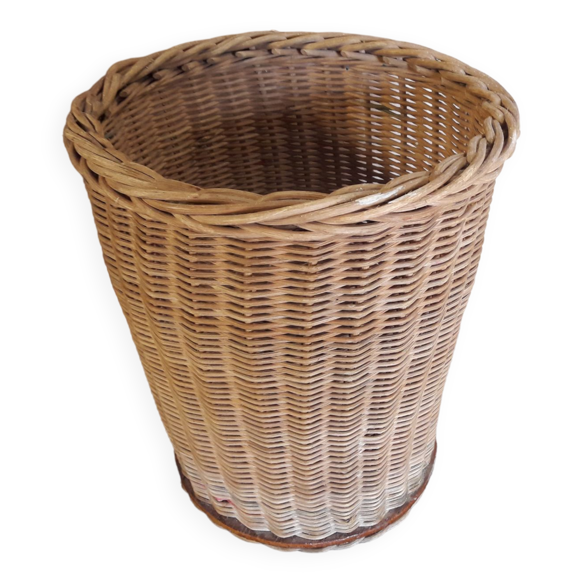 Wicker waste paper basket