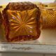 Vintage Italian liqueur service in amber glass – "Pointe de" work