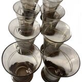 8 smoked glass glasses